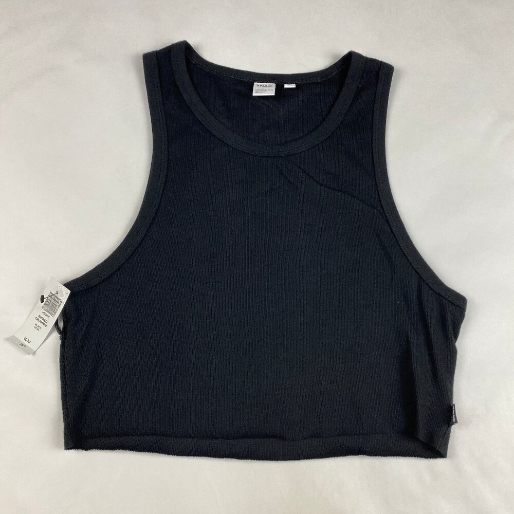 NWT TNA Cropped Tank Women's Size XL Black‎